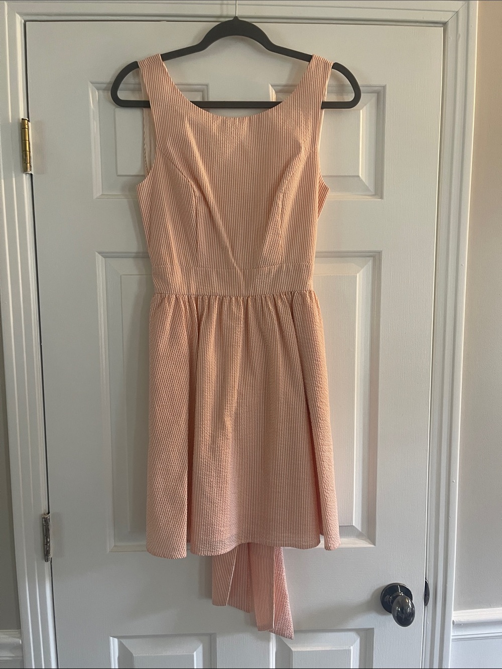 Lauren James Orange Textured A-Line Dress